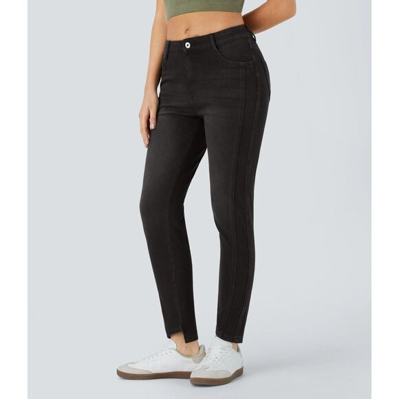 HALARA FLEX HIGH RISE CASUAL SOFT LIGHTWEIGHT FOUR WAY STRETCH SKINNY JEANS LRG - Picture 2 of 6